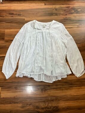 Rachel Zoe White Embroidered Peasant Blouse